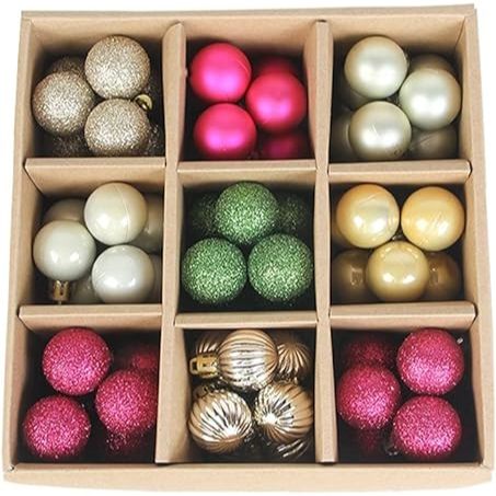Set 99 Quả Châu Nhiều Màu 3cm E88 Trang Trí Noel Phụ Kiện Giáng Sinh