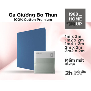 Ga Giường 100% Cotton Premium (Nhiều Màu) 1m 1m2 1m4 2m 2m2, Độ Cao Nệm Tối Đa 30cm - 1988 Home Up, Drap Satin Lụa 60S