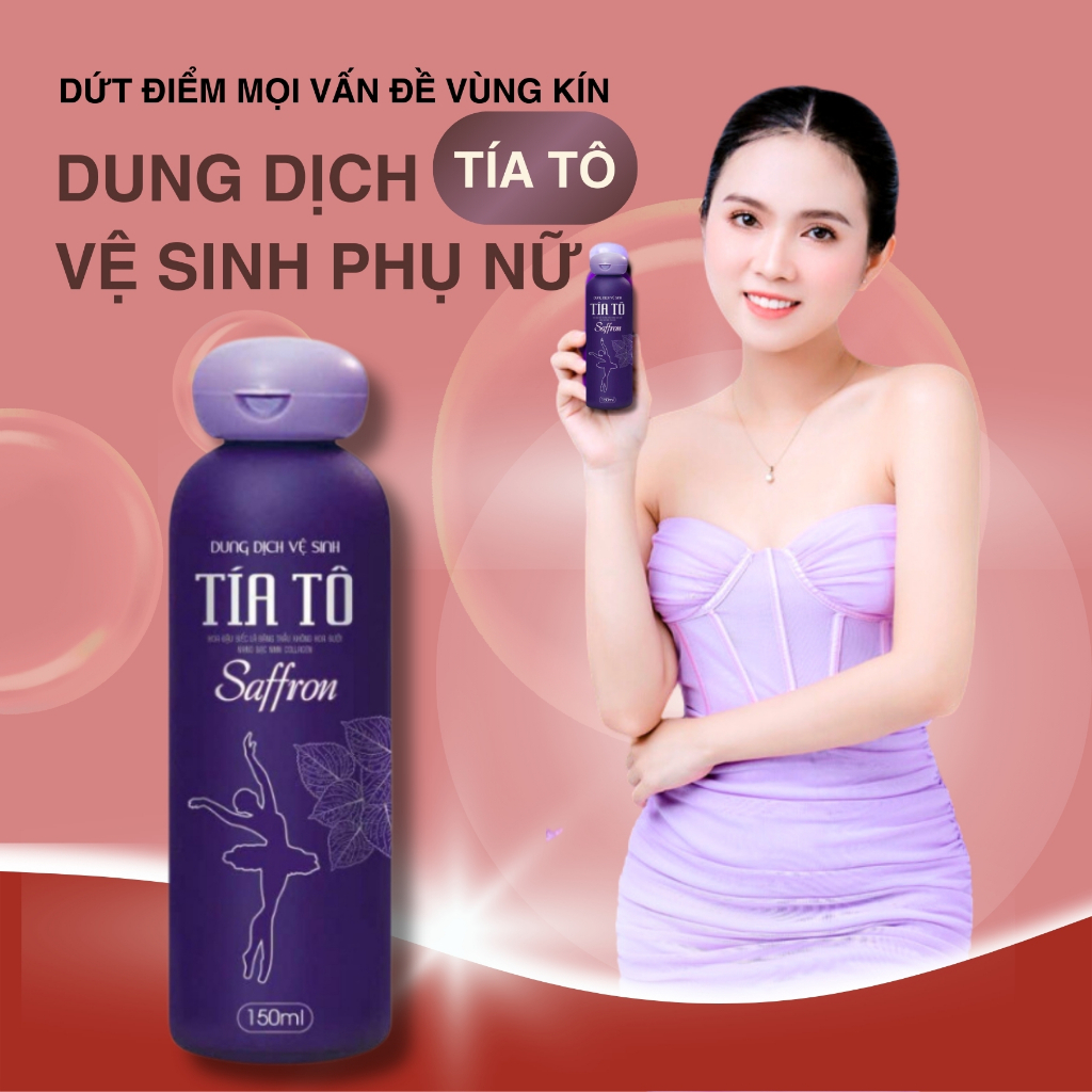 Dung Dịch Vệ Sinh Phụ nữ Tía Tô Saffron 150ml Chính Hãng Hết Khí Hư Nấm Ngứa Mùi Hôi Vùng Kín DDVS tốt nhất cho phụ khoa
