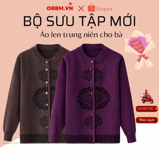 Áo len cài cúc cho người già_len vuong