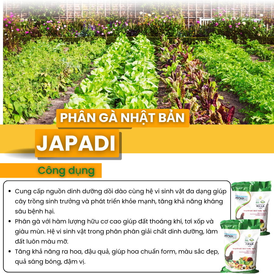 Phân Gà JAPADI Nhật bao 5kg (Vườn Sài Gòn)