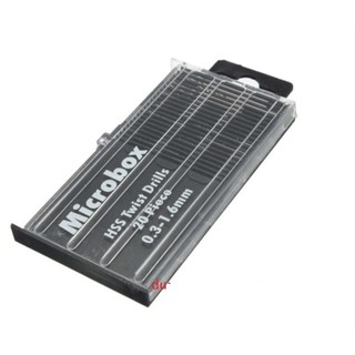 Mũi khoan HSS chuyên dùng khoan gỗ, nhựa, mạch in 0.3-1.6mm (bộ 20 mũi)