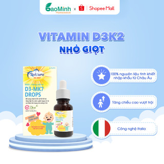 D3 k2 tinh khiết từ italia avisure d3k2 mk7 10ml cho bé ngủ ngon cao lớn vitamin d3 k2