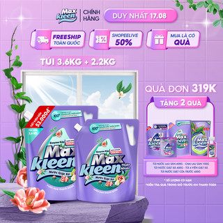 Combo 2 Túi Nước Giặt Xả MaxKleen Thiên nhiên 3.6kg + 2.2kg