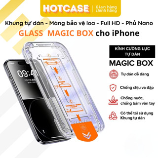 Cường lực khung tự dán phủ nano tự lấy bụi cao cấp HOTCASE DUST 3D iPhone 11 12 13 14 15 16 Pro Max Plus