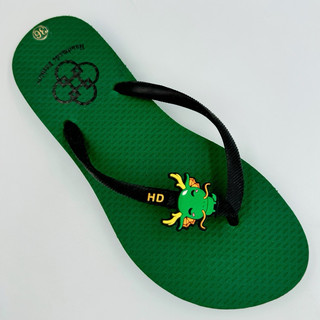 Dép xỏ ngon nữ HD gắn sticker đầu rồng xanh thời trang có đế chống trượt nhiều màu đủ size