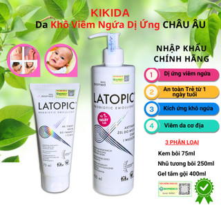 LATOPIC Sữa Tắm, Kem Dưỡng Giảm Viêm Ngứa Dị Ứng Châu Âu, Latopic Face and Body 75ml, 250ml, 400ml
