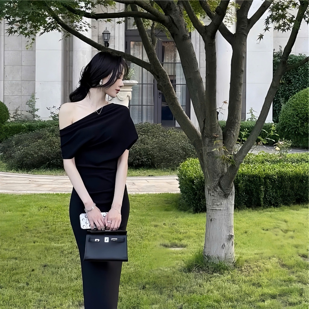 Váy body trễ vai thiết kế BIGSIZE dáng bút chì, đầm dự tiệc sự kiện chất Gold Nhật cách điệu sang chảnh Shi Shang | BigBuy360 - bigbuy360.vn