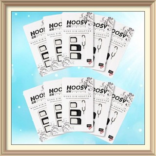 Bộ khay chuyển đổi thẻ sim đa năng tiện dụng nano micro Sim card adapter kèm cây lấy sim 4in1 Noosy