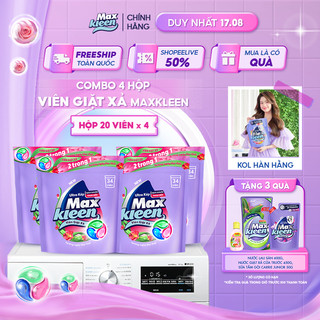 Combo 4 túi viên giặt xả maxkleen hương ngày thư thái