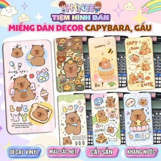 Sticker Capybara, Gấu Dạng Miếng Lớn - Skin Dán Máy Tính Cầm Tay Capybara, Hình Gấu Cute Casio 580 - Vinacal - Flexio