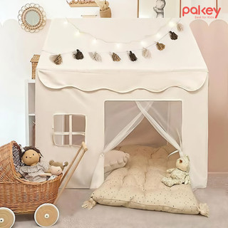 Lều Cho Bé Phong Cách Hàn Quốc, Lều Vintage Chất Liệu Vải Da Đào Thoáng Khí Khung Nhựa PVC Chắc Chắn, Dễ Lắp Đặt