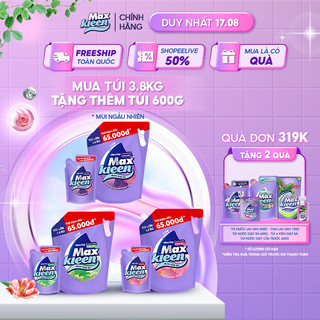 Combo Túi Nước Giặt Xả 3.8kg + Túi Nước Giặt Xả 600g MaxKleen