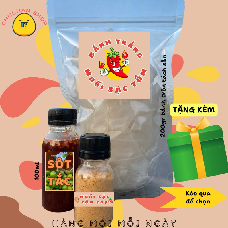Bánh tráng muối sặc tôm cay CHUCHAN (Chọn quà kèm)