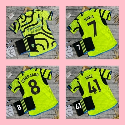 Bộ Quần Áo Bóng Đá CLB ARSENAL XANH CHUỐI 23/24 - Chuẩn Mẫu Thi Đấu - Vải Polyester Gai Thái