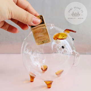 [VỪA VỈ VÀNG] Ống Heo thuỷ tinh size 13cm trong suốt đựng vàng, kim cương-vừa vàng miếng S.J.C