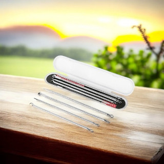Bộ 4 cây nặn mụn bằng thép không gỉ chuyên dụng trong spa