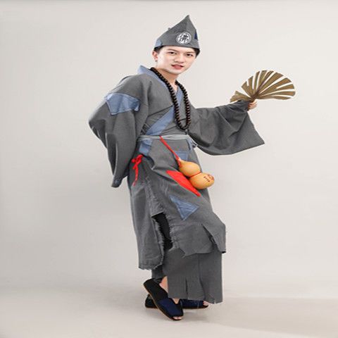 Set Đồ Cosplay Tế Công Full Bộ - Bao gồm Áo, Quần, Mũ, Quạt, Hồ Lô, và Tràng Hạt