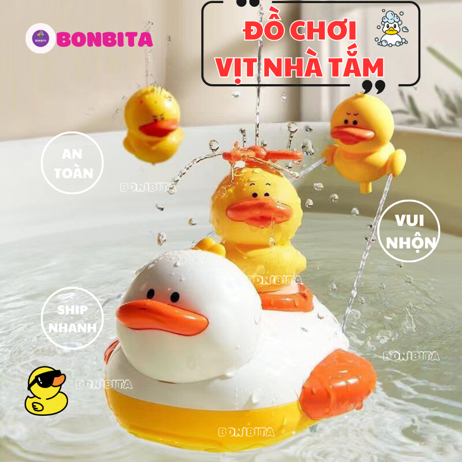 Đồ Chơi Nhà Tắm Vịt Phun Nước Có Vòi Hoa Sen Vui Nhộn Cho Bé - Quà Tặng Mùa Hè Lý Tưởng Cho Bé Trai Bé Gái