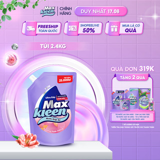 Túi Nước Giặt Xả MaxKleen Hương Hoa Nắng 2,4kg
