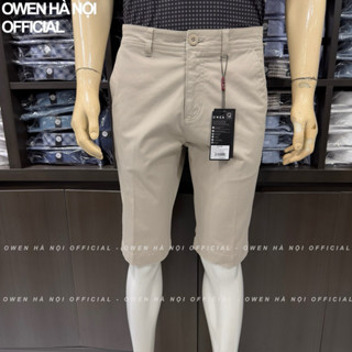 Quần short kaki nam Owen màu be xám slim fit co giãn tốt SK241229