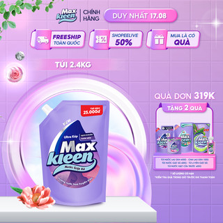 Túi Nước Giặt Xả MaxKleen Hương Nước Hoa Huyền Diệu 2,4kg