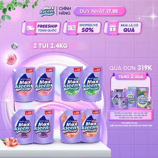 Combo 2 túi nước giặt xả Maxkleen 2.4kg/ túi Hương Huyền Diệu