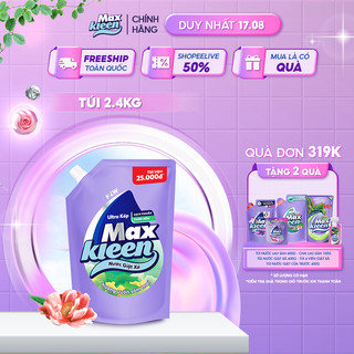 Túi Nước Giặt Xả MaxKleen Hương Vườn Sớm Mai 2,4kg
