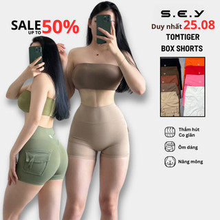 Quần đùi box short tomtiger co giãn 4 chiều cho nữ tập gym yoga thể thao sey