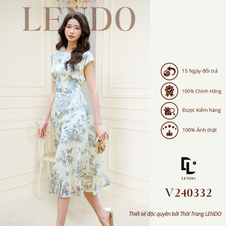 Đầm Váy Công Sở LENDO Dáng Midi Dài Suông Tay Chờm Cổ Thuyền Thắt Đai V240332