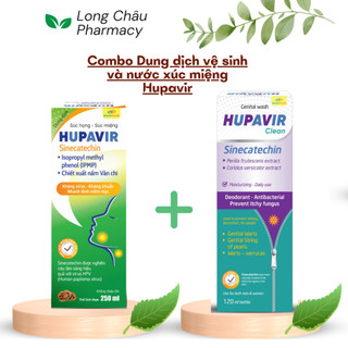 COMBO Nước xúc miệng họng và Dung dịch vệ sinh Hupavir vệ sinh khoang miệng và vùng kín tốt