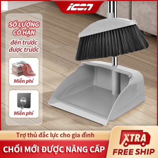 Bàn chải và thùng rác Chổi nhựa quét nhà kèm hót rác cán dài Chổi và xẻng cây lau nhà chổi