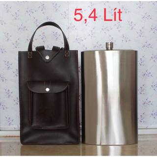 Bình tông cccp inox 304 dung tích 5Lít hàng dày 0,6mm,bình tông đựng nước ,có bao  như hình, hàng dày 0,6mm