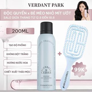 Xịt khô phồng tóc VERDANT PARK 200ml dầu gội khô kiềm dầu mùi hoa chuông xanh Bluebell & Cedar VDPK04