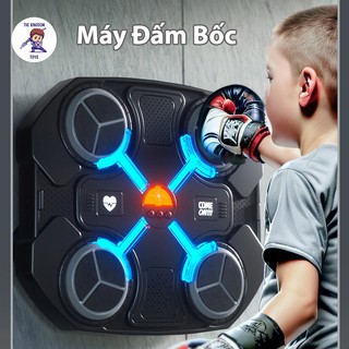  Máy Tập Đấm Bốc Theo Nhạc Gắn Tường Cho Bé - Máy Tập Boxing Đèn LED Theo Nhịp Phát Nhạc Bluetooth 