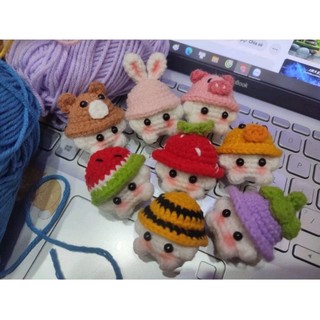 Móc khóa len nấm đội mũ handmade cute 🥰