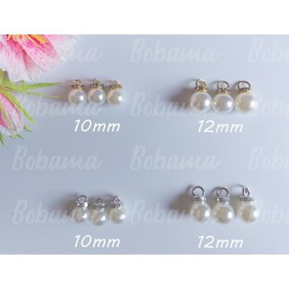 SET 5 HẠT - Hạt trai treo có khoen đính xoàn màu bạc và vàng