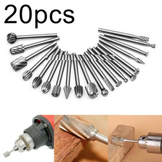 Bộ 6/10/20 đầu mũi mài khắc - mũi làm lũa - mũi chạm khắc gỗ cán 3mm