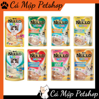 [12 gói] Pate cho mèo con Nekko Kitten, Pate cho mèo Nekko đủ vị túi 70gr