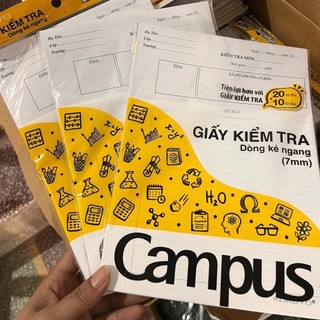 (Sale Khủng) Giấy kiểm tra kẻ ngang Campus có tờ đơn