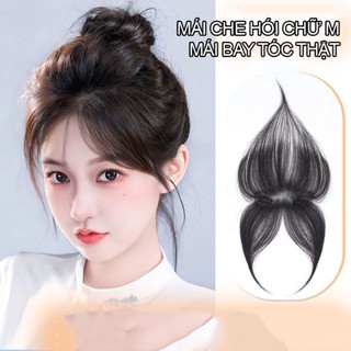 Tóc mái che hói chữ M tàng hình 100% tóc thật, mái bay phủ hói dệt thủ công không lộ viền Hàn Quốc
