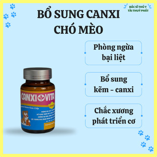 Viên bổ sung canxi phòng bại liệt hạ bàn, còi xương chó mèo CANXI VITA - hộp 100 viên - PET056 - SibPet