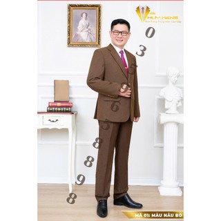 Vest hồng ngọc trung niên cao cấp, bộ vest xuất khẩu hàng loại 1 ( tặng cà vạt )