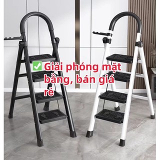 Thang Nhôm Ghế Tay Vịn--Thang gấp thép carbon dày gia đình