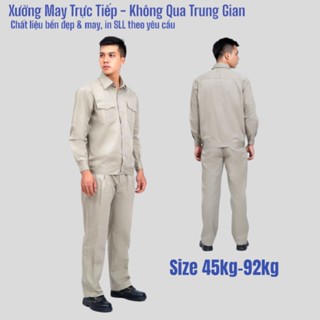 Đồ Bảo Hộ Lao Động, Quần Áo Bảo Hộ Lao Động, Đồng Phục Nhân Viên, Công Nhân Vải KaKi Màu Ghi DN06