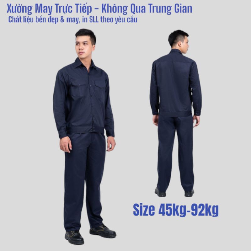 Đồ Bảo Hộ Lao Động, Quần Áo Bảo Hộ Lao Động, Đồng Phục Nhân Viên Kĩ Thuật Vải KaKi Màu Xanh Đen DN09