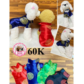 áo dài tết chất liệu gấm dành cho chó mèo - thương hiệu Goumao