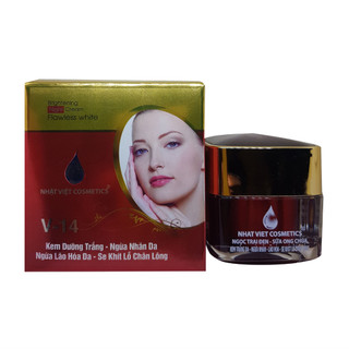 KEM TRẮNG DA NGỪA NHĂN LÃO HÓA SE KHÍT LỖ CHÂN LÔNG NGỌC TRAI ĐEN - SỮA ONG CHÚA V14 NHẬT VIỆT COSMETICS 20g