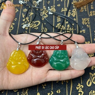 Dây chuyền phật di lạc đá mã não cao cấp kèm dây đeo và hộp đựng, kiểm định