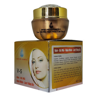 KEM NÁM ĐỒI MỒI NGỪA NHĂN LÀM TRẮNG DA NGỌC TRAI ĐEN SỮA ONG CHÚA V5 NHẬT VIỆT COSMETICS 8G